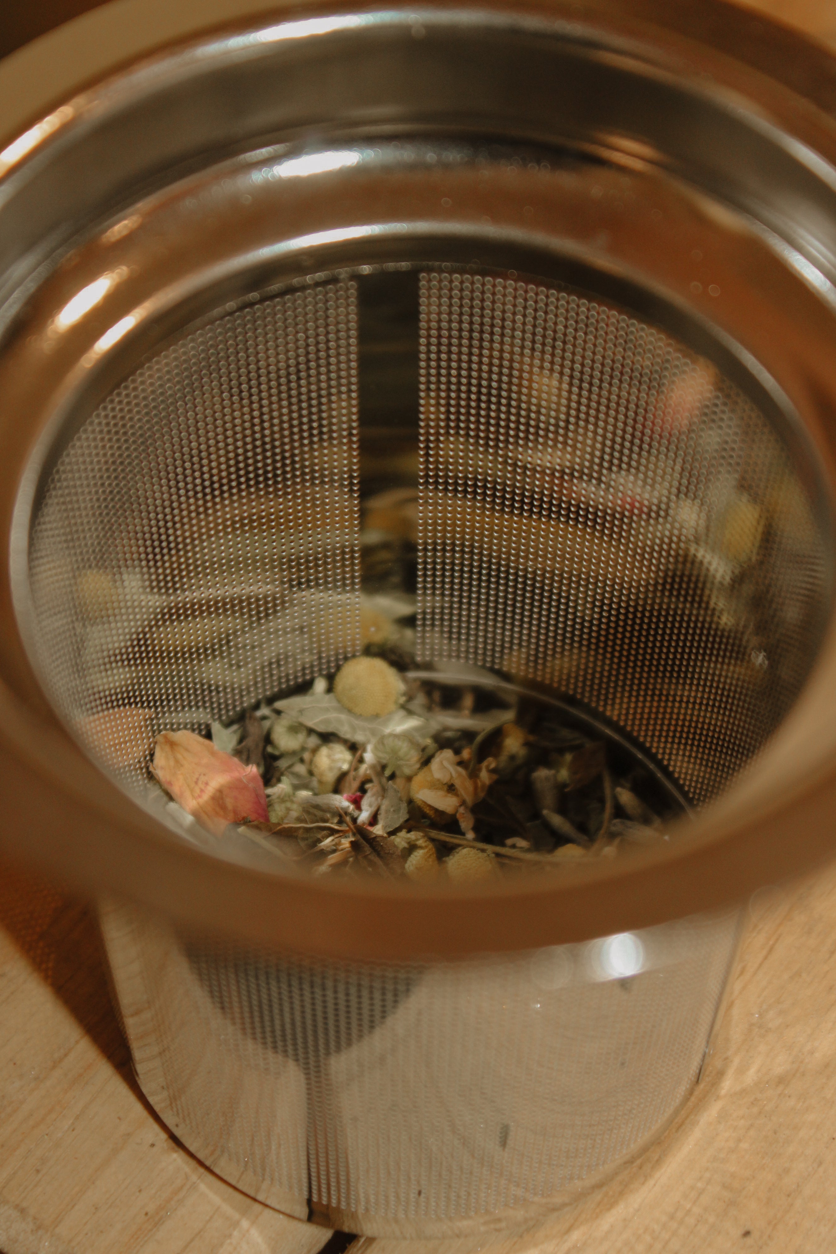 Glass Tea Mug with Wooden Lid & Strainer